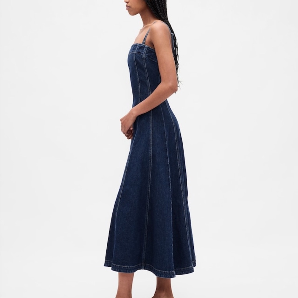 GAP Blue Midi Denim Dress NWT - Picture 3 of 10